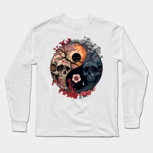 Skull Ying Yang Long Sleeve T-Shirt